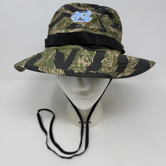 Vintage UNC Tar Heels Jordan Brand Tiger Camo Boonie Bucket Hat Men's Size S/M